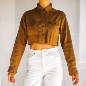 Cropped F21 Button Down Shirt - size small